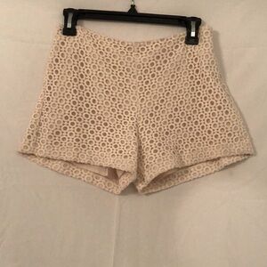 Women's Cream and black Lace Shorts